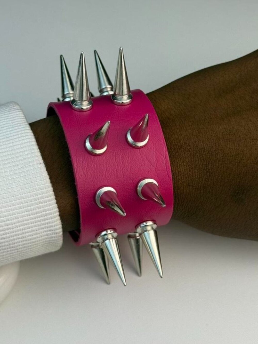 Pink Spike Studded Bracelet